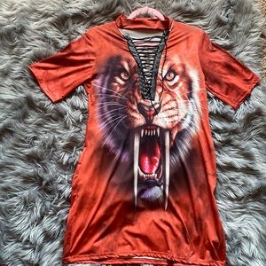 Laced up tshirt dress